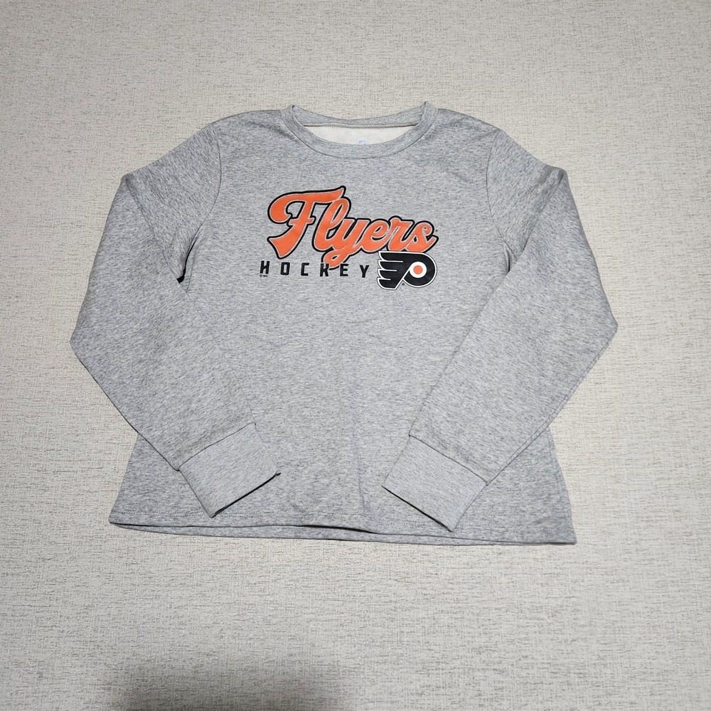 Fanatics Sweatshirt Womens L Gray Philadelphia Flyers NHL Hockey Pullover